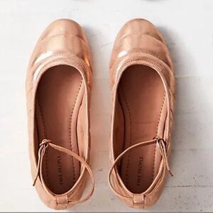 Free People Women’s “On A Cloud” Ballet Flats Shoes Gold Metallic NEW Size 9